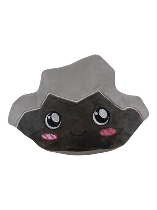 Other - Gray Rock Cartoon Style Plush Toy - Cute Embroidered Smiling Stone 6.5 in